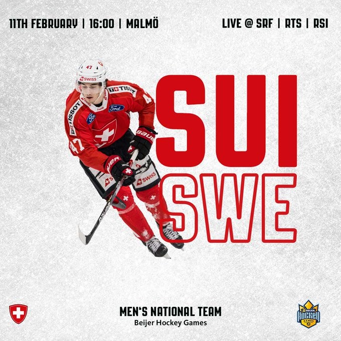 Formation des équipes et pour le match Suède - Suisse