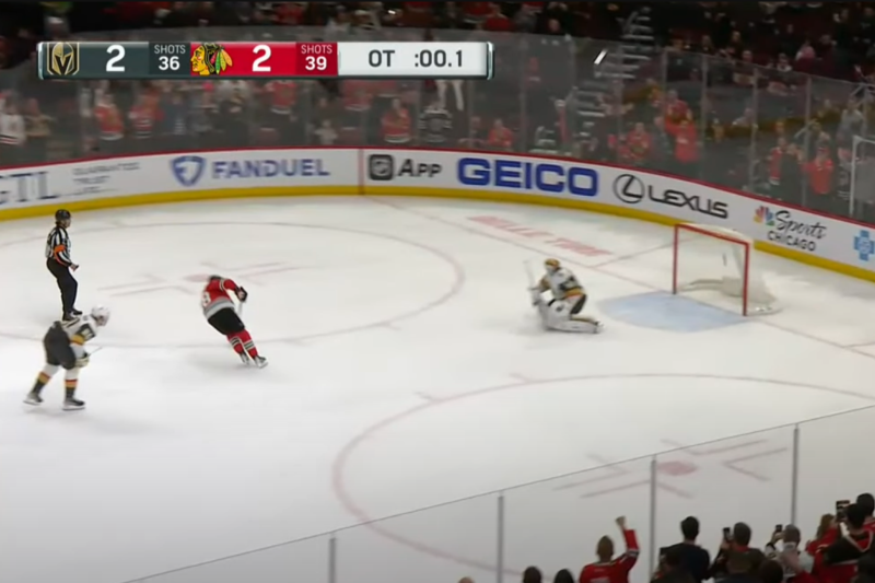 Patrick Kane privé du but gagnant soit disant pour quelques centièmes