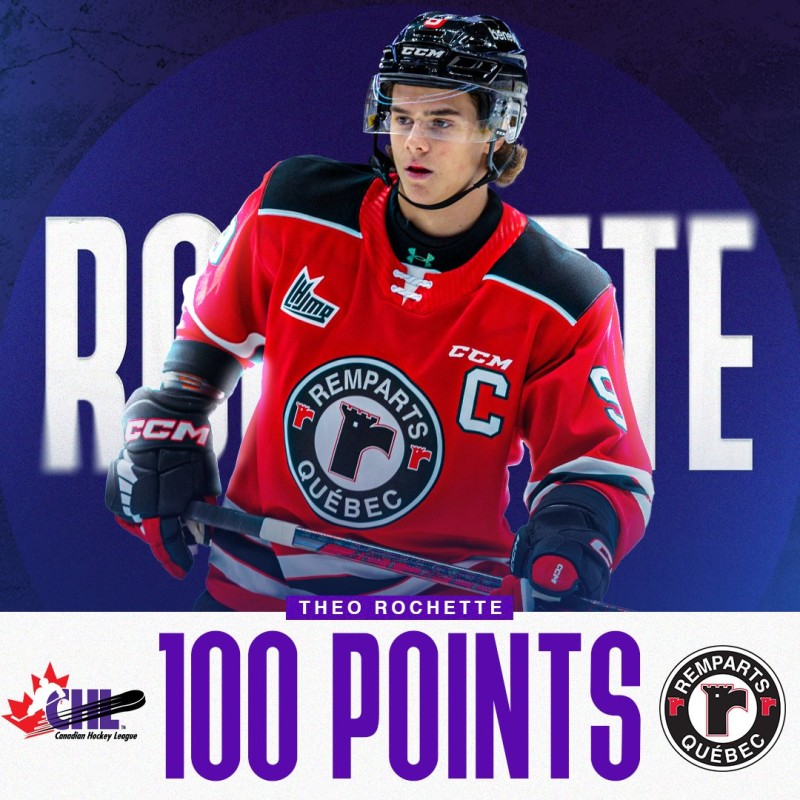 Des Suisses buteurs et victorieux en Ligue de hockey junior majeur du Québec , 40ème but et 100e point pour Théo Rochette