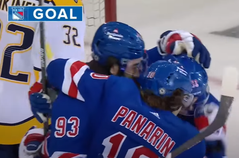 Quatre goals en moins de trois minutes pour les Rangers
