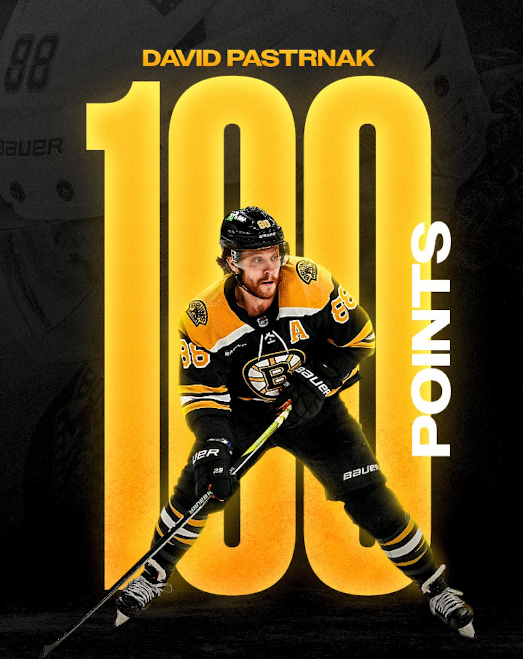 David Pastrnak devient le second joueur tchèque à atteindre les 100 points en NHL