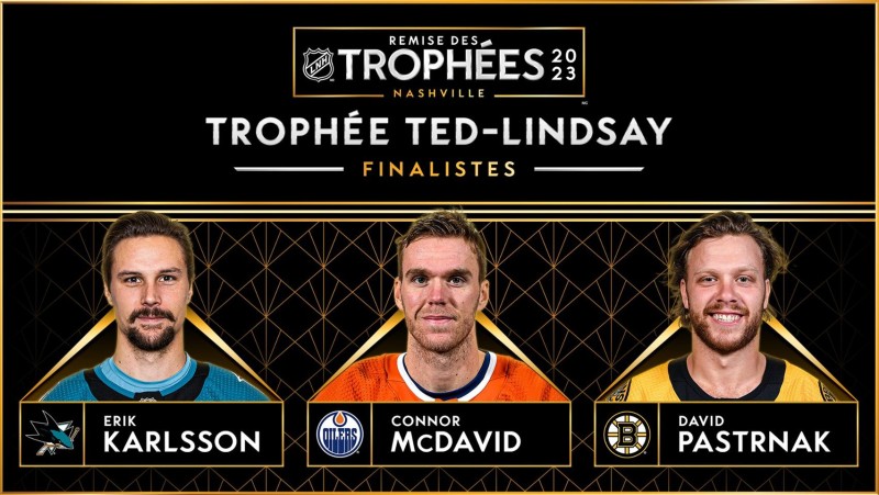 Karlsson, McDavid et Pastrnak finalistes pour le trophée Ted-Lindsay