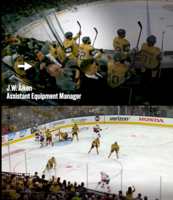 Le superbe assist du responsable matériel des Golden Knights