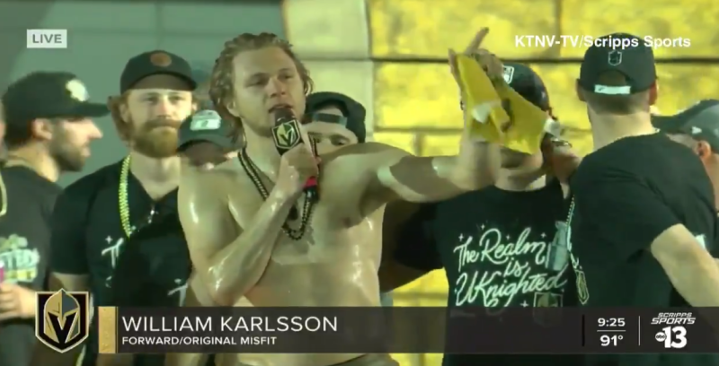 William Karlsson livre un sacré discours lors des festivités des Golden Knights