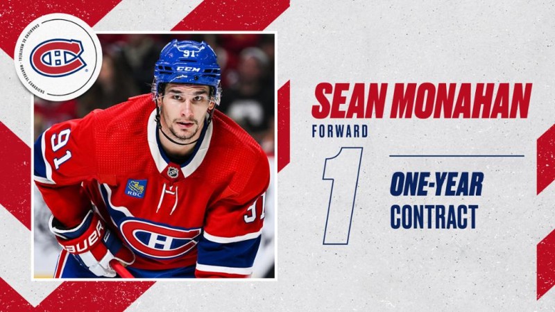 Sean Monahan prolonge avec le Canadien