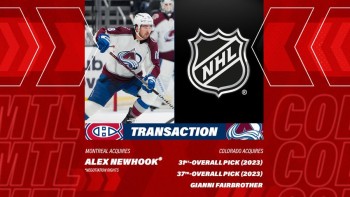 Les Canadiens font l'acquisition des droits de Alex Newhook