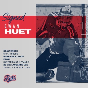 Ewan Huet officiellement sous contrat avec les Regina Pats