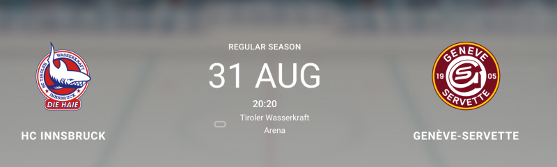 Formation des équipes pour le match Innsbruck vs Genève