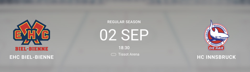 Formation des équipes pour le match Bienne vs Innsbruck