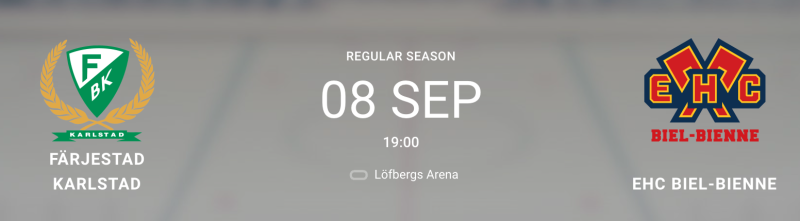 Formation des équipes pour le match Fäjerstad vs Bienne