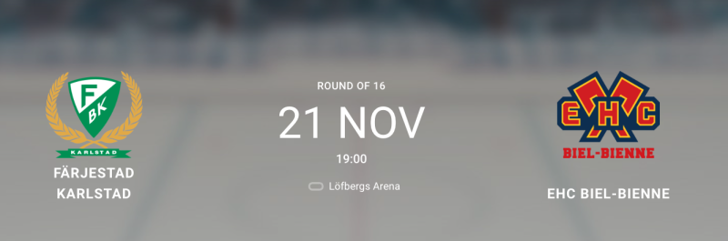 Formation des équipes pour le match Fäjerstad vs Bienne