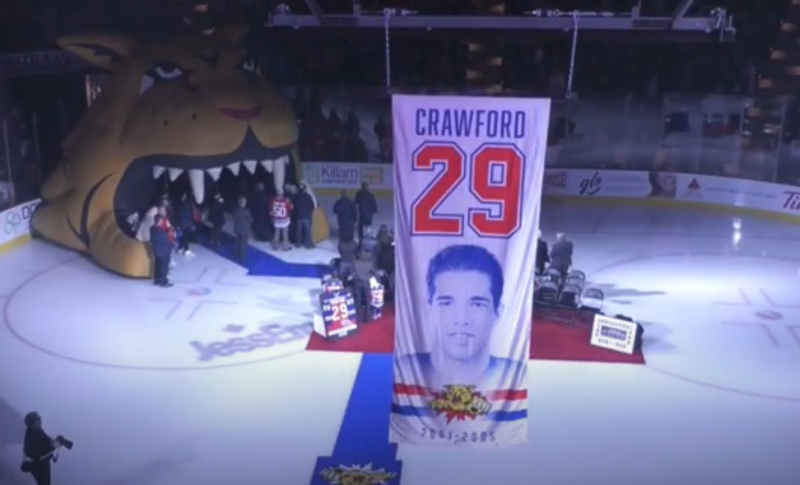 Le maillot de Corey Crawford retiré par son club junior