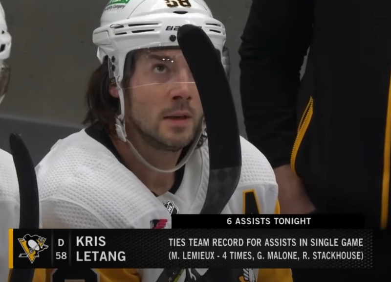 A voir : 6 points pour Kris Letang dont 5 en un tiers