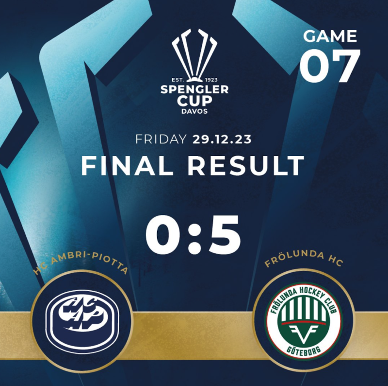 Ambri sorti de la Coupe Spengler par Frölunda
