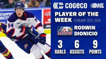 Rodwin Dionicio joueur de la semaine en OHL