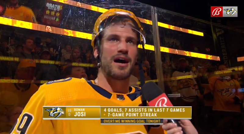 Une interview et deux petites stats de Roman Josi