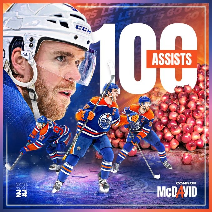 Un 100e assist pour Connor McDavid cette saison