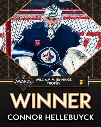 Le trophée William M. Jennings à Connor Hellebuyck
