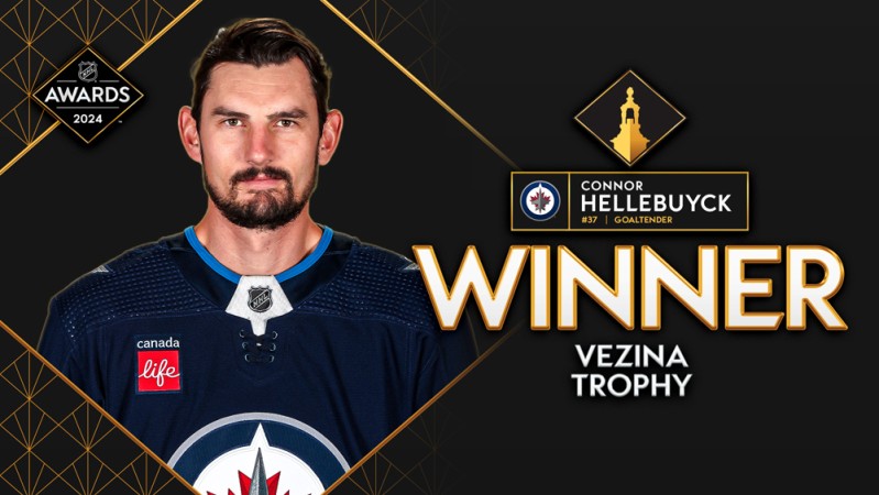Connor Hellebuyck des Jets remporte le trophée Vézina