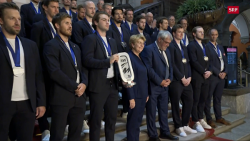 L'équipe de Suisse reçue au Palais fédéral