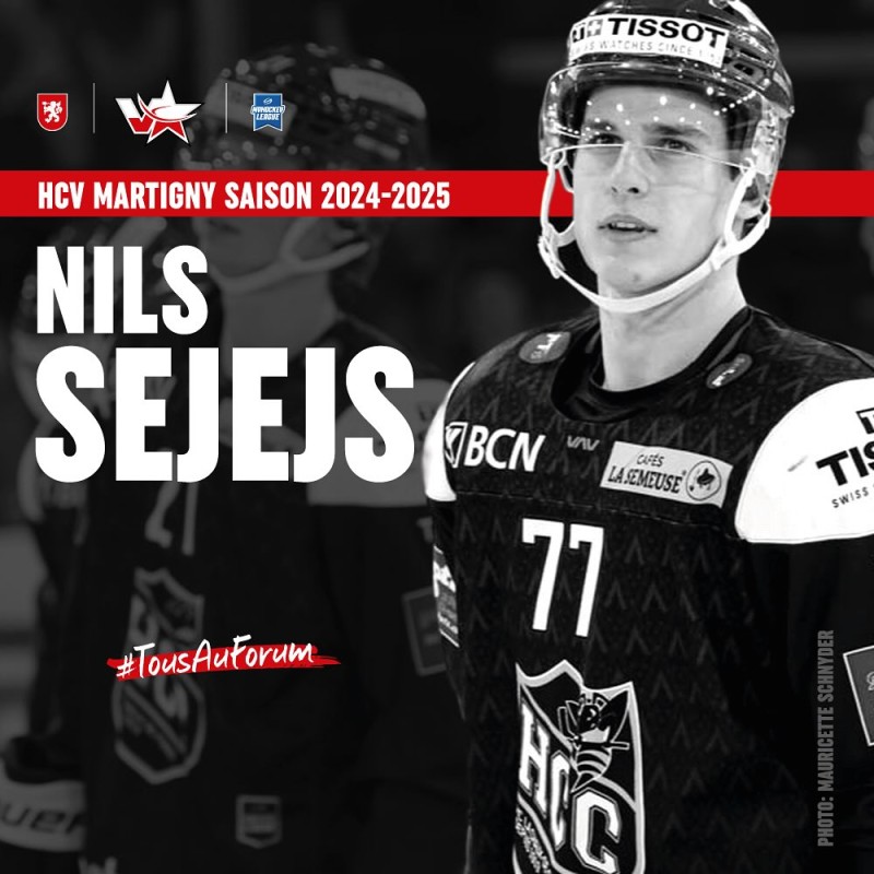 Nils Sejejs portera les couleurs de Martigny