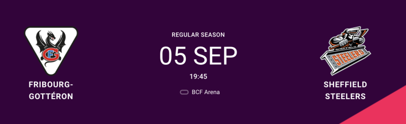 CHL : Formation des équipes le match Fribourg vs Sheffield