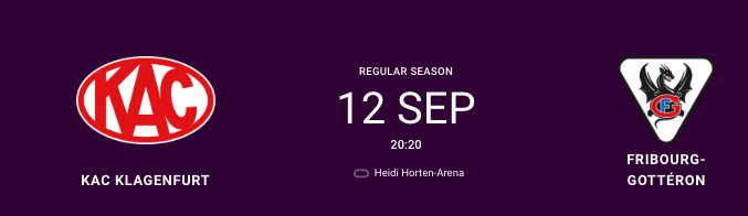 CHL : formation des équipes pour le match Klagenfurt vs Fribourg