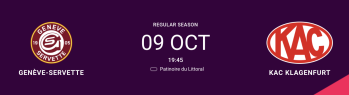 Formation des équipes pour le match Genève vs Klagenfurt