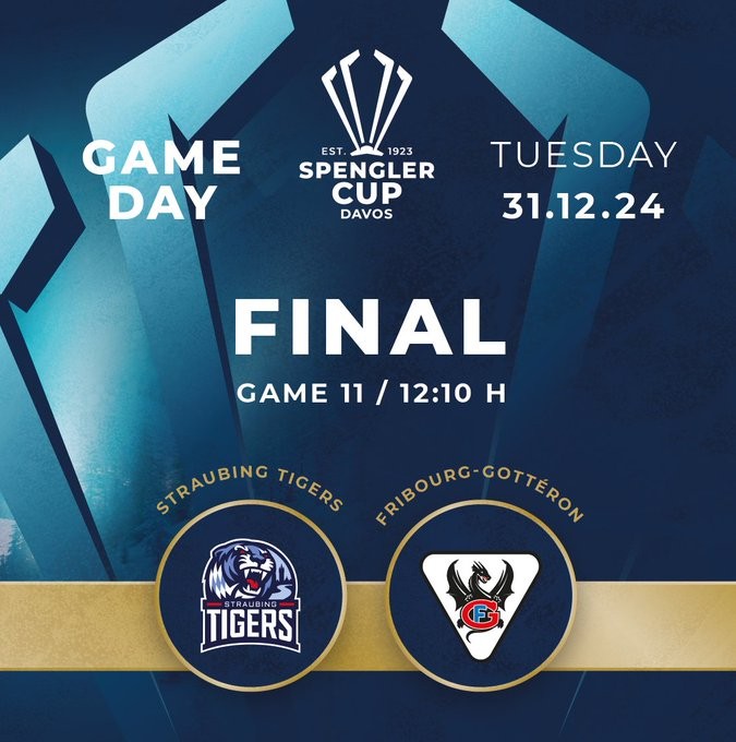 Finale de la Coupe Spengler : formation des équipes pour le match Straubing vs Fribourg