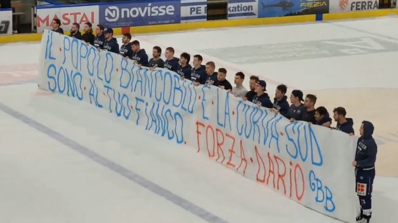 Le joli geste des fans et joueurs d'Ambri envers Dario Wüthrich