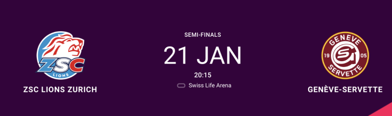 CHL : formation des équipes pour le match Zurich vs Genève