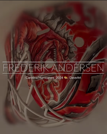 Un joli masque pour le 500e match en NHL de Frederik Andersen