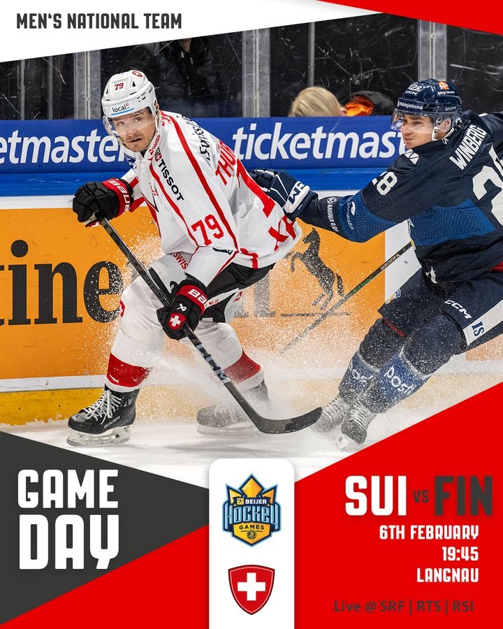 Formation des équipes pour le match Suisse vs Finlande