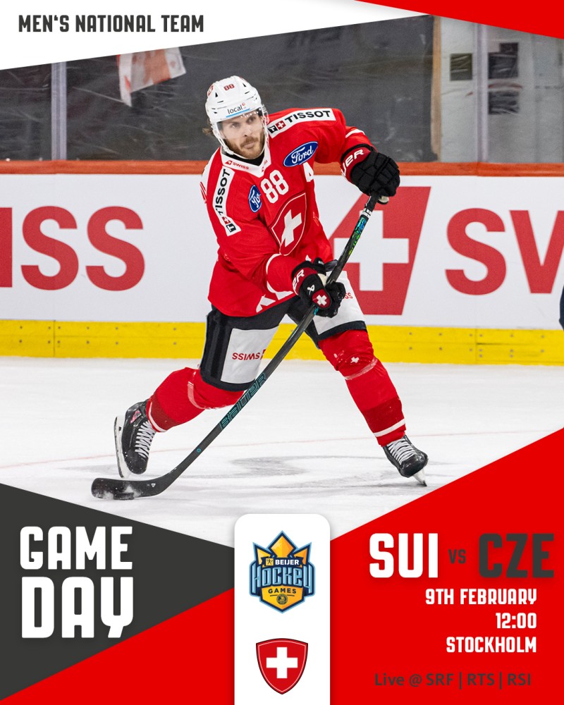 Formation des équipes pour le match Suisse vs Tchéquie