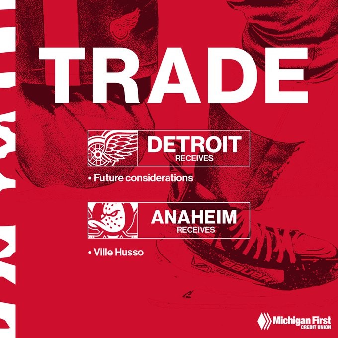 Husso passe des Red Wings aux Ducks