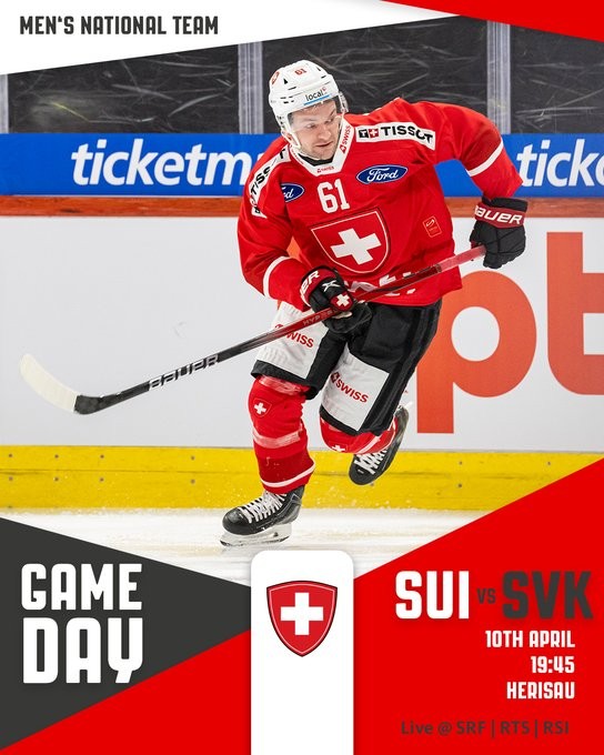 Formation des équipes pour le match Suisse vs Slovaquie