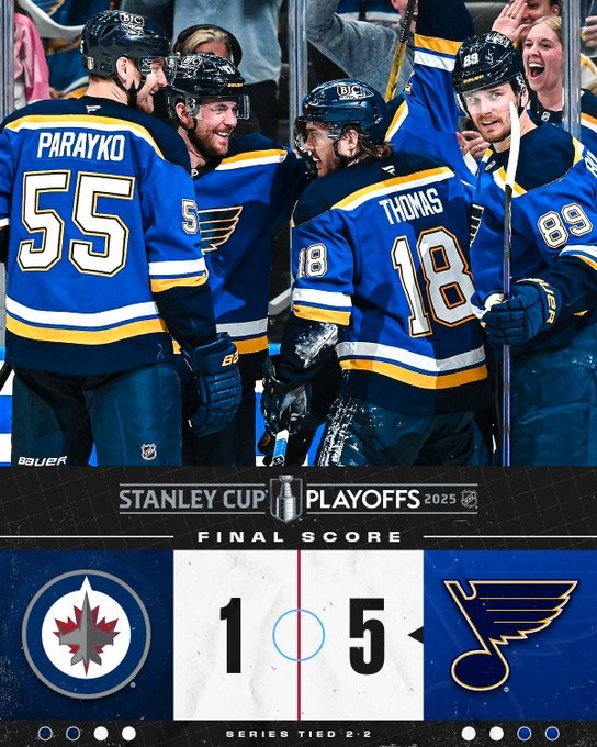 Les Blues reviennent à hauteur des Jets