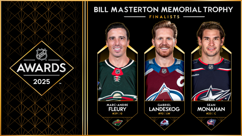 Fleury, Landeskog et Monahan élus finalistes du trophée Masterton