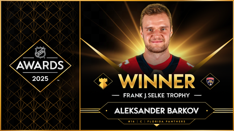 Aleksander Barkov behält die Selke Trophy, Nico Hischier Vierter