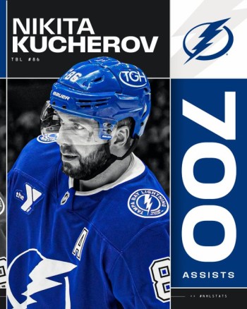 700 assists en NHL pour Nikita Kucherov