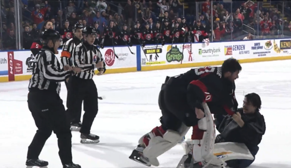 Un combat de gardien en AHL