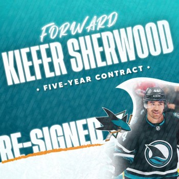 Les Sharks prolongent l'attaquant Kiefer Sherwood pour cinq ans