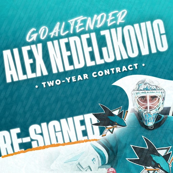 Les Sharks de San José signent une prolongation de contrat de deux ans avec le gardien Alex Nedeljkovic