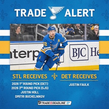 Faulk zu Detroit getradet: Blues erhalten zwei Picks und zwei Spieler