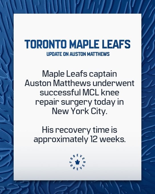 Auston Matthews n'a pas échappé à l'opération