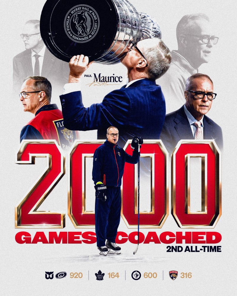 Paul Maurice entre dans l’histoire avec 2000 matchs derrière un banc NHL