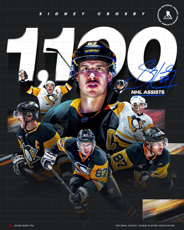 Sidney Crosby continue d’écrire l’histoire de la NHL