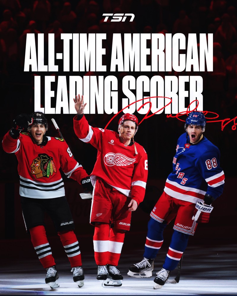 Patrick Kane signe le record de meilleur pointeur américain de NHL