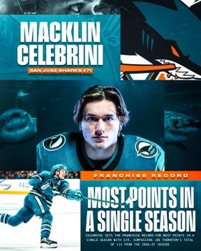 Macklin Celebrini bat un record historique de Joe Thornton
