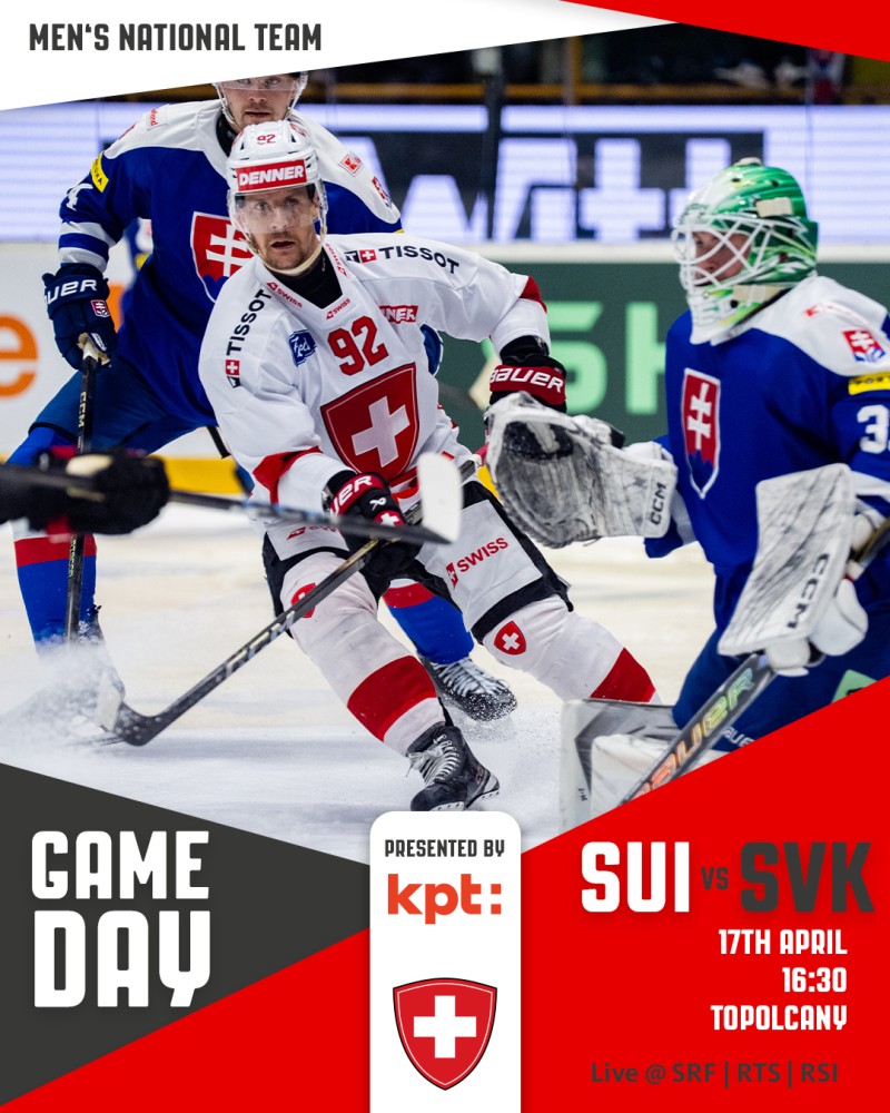 Mannschaftsaufstellungen für das Eishockey-Spiel Slowakei vs. Schweiz